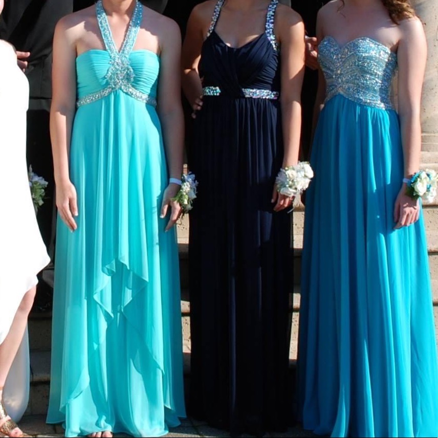 Navy City Triangle Prom Dress